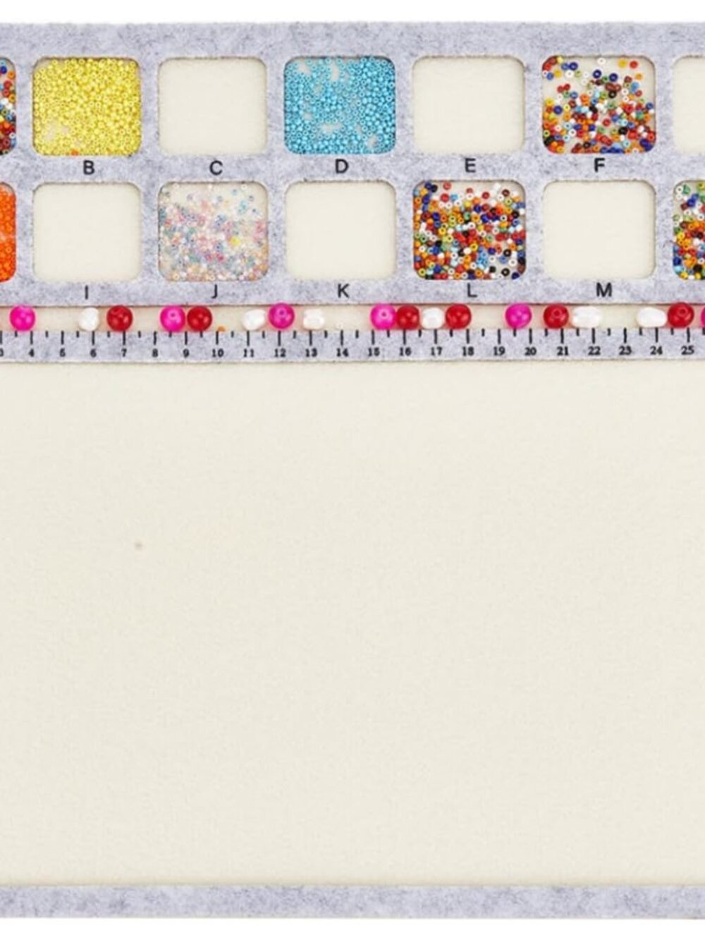 Square Felt Bead Design Boards, Medium Felt Beading Mat with Centimeter Alphabet